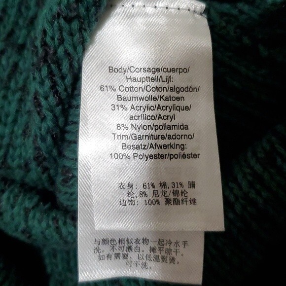 Donna Karan Fringed Knit Sweater Crewneck Spit Hemline Medium - Picture 5 of 8